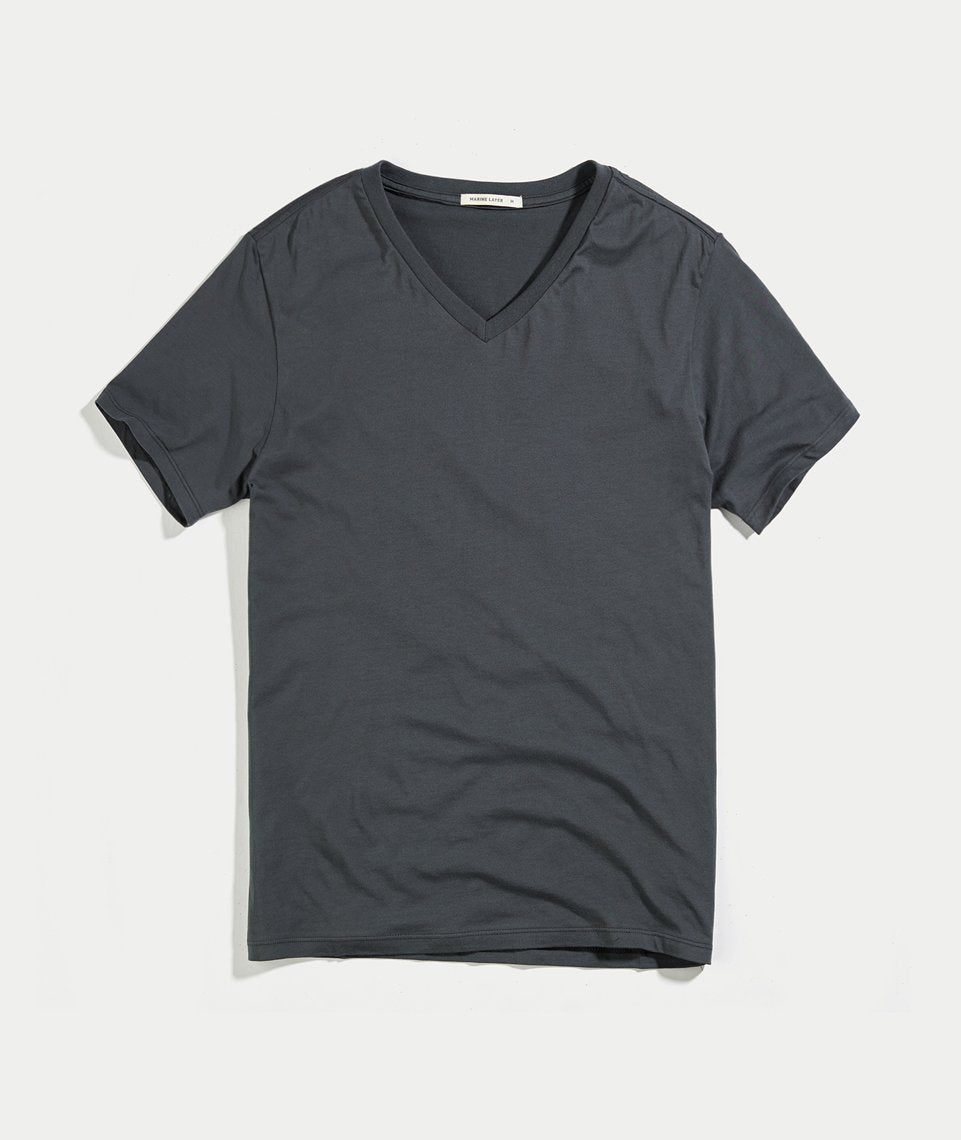 Signature V-Neck Tee - Asphalt