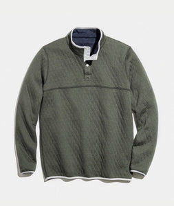 Corbet Reversible Fleece Pullover in Navy / Olive