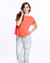 Boyfriend Crewneck Tee - Living Coral