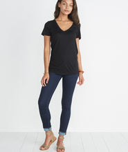 Slub V-neck Tee - Black