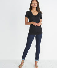 Slub V-neck Tee - Black