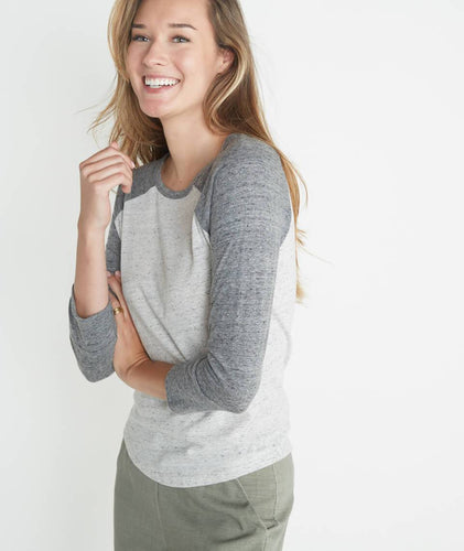 Baseball Raglan in Ash/Flax Grey