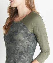 Baseball Raglan in Floral Camo