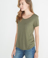 Boyfriend Pocket Tee in Admiral Green