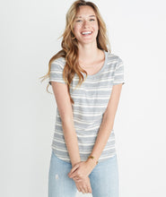 Boyfriend Pocket Tee in Heather Grey Stripe