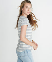Boyfriend Pocket Tee in Heather Grey Stripe