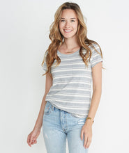 Boyfriend Pocket Tee in Heather Grey Stripe