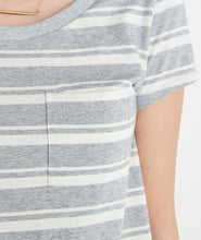 Boyfriend Pocket Tee in Heather Grey Stripe