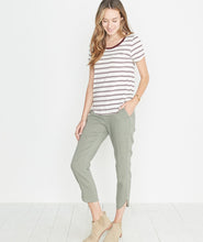 Boyfriend Pocket Tee in Merlot Stripe