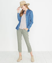 Boyfriend Pocket Tee in Merlot Stripe