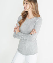 Clover Saddle Longsleeve in Grey/White Stripe