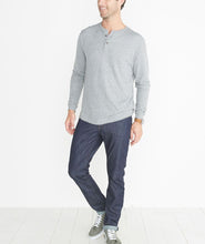 Double Knit Henley in Heather Grey