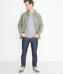 Double Knit Henley in Heather Grey
