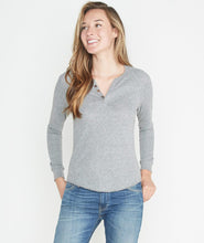 Double Knit Henley in Heather Grey
