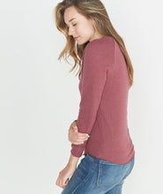Double Knit Henley in Merlot