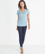 Slub V-Neck - Faded Indigo