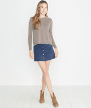 Rosie Suede A-Line Skirt in Mood Indigo