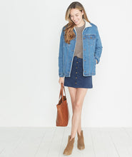 Rosie Suede A-Line Skirt in Mood Indigo
