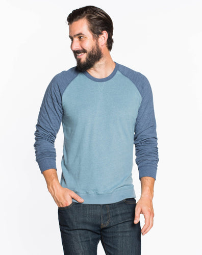 Double Knit Raglan - Maritime Grey and Navy