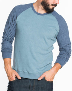 Double Knit Raglan - Maritime Grey and Navy