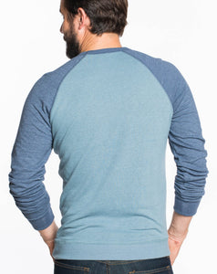 Double Knit Raglan - Maritime Grey and Navy