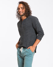 Double Knit Henley - Charcoal