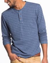 Double Knit Henley - Dark Navy and Cream