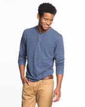 Double Knit Henley - Dark Navy and Cream