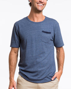 Double Knit Pocket Tee - Dark Navy