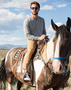 Double Knit Henley - Heather Grey