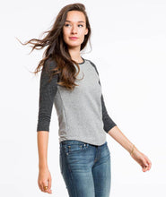 Double Knit Baseball Tee - Heather Grey and Charcoal