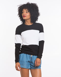 Colorblock Sweatshirt - Black and White