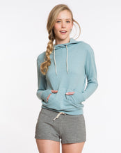 Double Knit Cowlneck Hoodie - Stone Blue