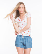 Slub V-neck - Watermelon Print