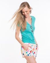 Slub V-neck - Teal