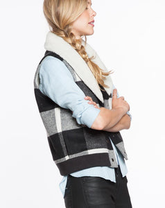 Buffalo Check Vest - Black and White