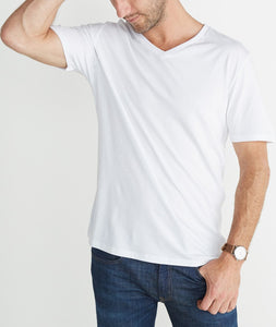 Signature V-neck Tee - Pure White