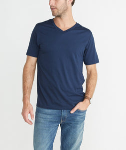 Signature V-neck Tee - True Navy