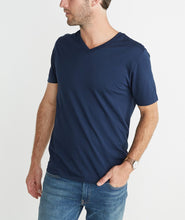 Signature V-neck Tee - True Navy
