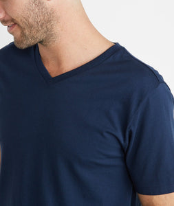 Signature V-neck Tee - True Navy