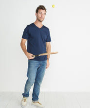 Signature V-neck Tee - True Navy