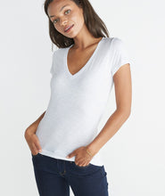 Slub V-neck Tee - Pure White