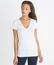 Slub V-neck Tee - Pure White