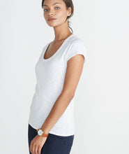 Slub U-Neck Tee- White