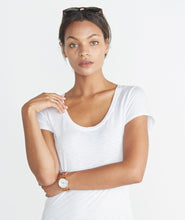 Slub U-Neck Tee- White
