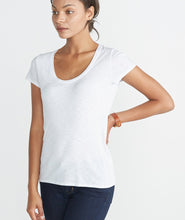 Slub U-Neck Tee- White