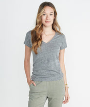 Slub V-Neck in Flax Grey