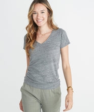 Slub V-Neck in Flax Grey