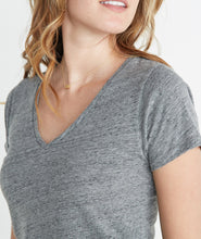 Slub V-Neck in Flax Grey