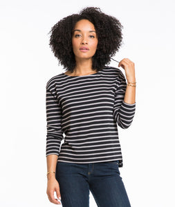 Breton Striped Shirt - Black and Grey